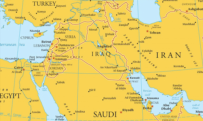 map of middle east israel and palestine